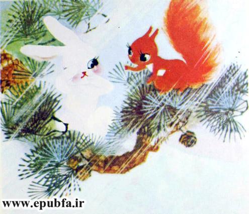 چهارخرگوش کوچولو به چیدن قارچ میروند-کتاب تصویری آموزش اتحاد و همکاری به کودکان-ایپابفا سایت قصه و داستان9